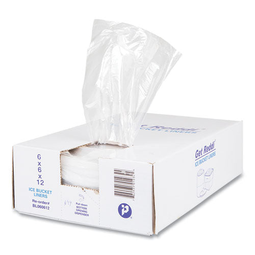 Image of Inteplast Group Ice Bucket Liner Bags, 96 oz, 6" x 6" x 12", Clear, 1,000/Carton