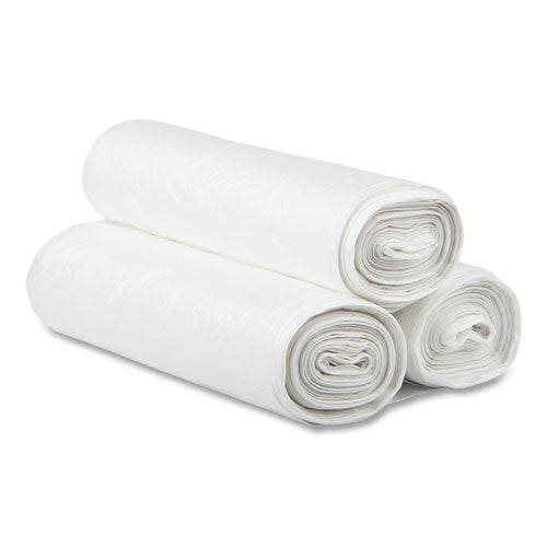 Image of Inteplast Group Draw-Tuff Institutional Draw-Tape Can Liners, Drawstring, 12 gal, 28" x 24", White, 25 Bags/Roll, 12 Rolls/Carton