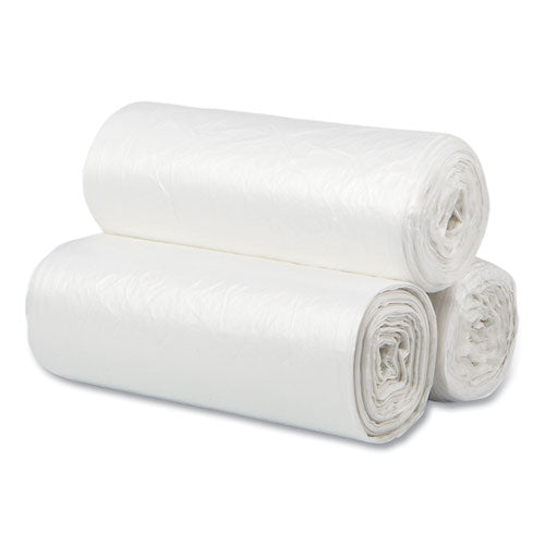 Image of Inteplast Group High-Density Commercial Can Liners, 10 gal, 5 mic, 24" x 24", Natural, Perforated Roll, 50 Bags/Roll, 20 Rolls/Carton