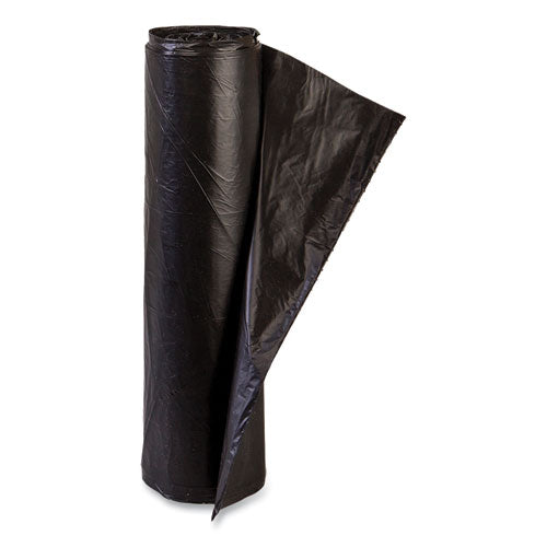 Image of Inteplast Group High-Density Commercial Can Liners, 10 gal, 6 mic, 24" x 24", Black, Perforated Roll, 50 Bags/Roll, 20 Rolls/Carton