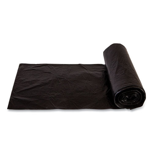 Image of Inteplast Group High-Density Commercial Can Liners, 10 gal, 6 mic, 24" x 24", Black, Perforated Roll, 50 Bags/Roll, 20 Rolls/Carton