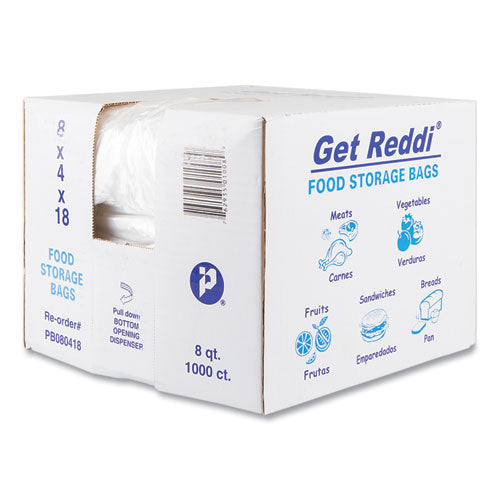 Image of Inteplast Group Food Bags, 2 gal, 8" x 4" x 18", Clear, 1,000/Carton