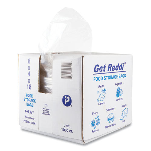Image of Inteplast Group Food and Utility Bags, 2 gal, 8" x 4" x 18", Clear, 1,000/Carton