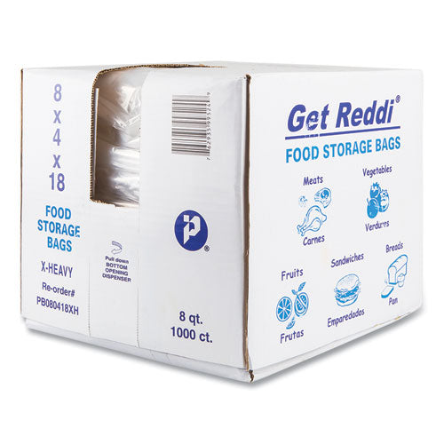 Image of Inteplast Group Food and Utility Bags, 2 gal, 8" x 4" x 18", Clear, 1,000/Carton