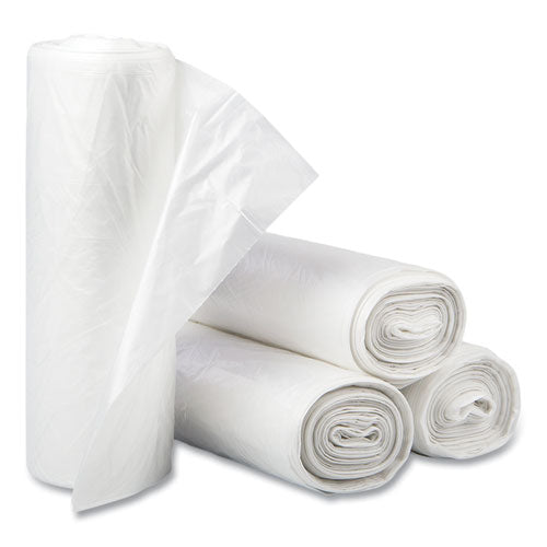 Image of Inteplast Group High-Density Commercial Can Liners, 30 gal, 13 mic, 30" x 37", Clear, Interleaved Roll, 25 Bags/Roll, 20 Rolls/Carton