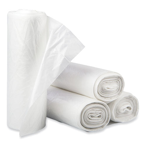 Image of Inteplast Group High-Density Commercial Can Liners, 30 gal, 16 mic, 30" x 37", Clear, Interleaved Roll, 25 Bags/Roll, 20 Rolls/Carton