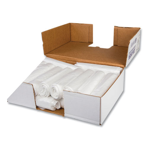 Image of Inteplast Group Low-Density Commercial Can Liners, 16 gal, 0.5 mil, 24" x 32", White, Interleaved Roll, 50 Bags/Roll, 10 Rolls/Carton