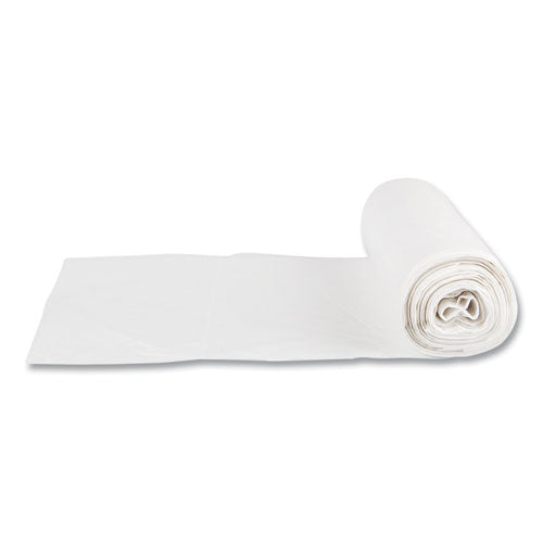 Image of Inteplast Group Low-Density Commercial Can Liners, 16 gal, 0.5 mil, 24" x 32", White, Interleaved Roll, 50 Bags/Roll, 10 Rolls/Carton