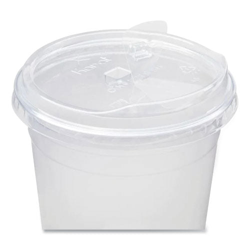 Image of Karat® PET Lids, Strawless Sipper, Fits 32 oz Cold Cups, Plastic, Clear, 1,000/Carton