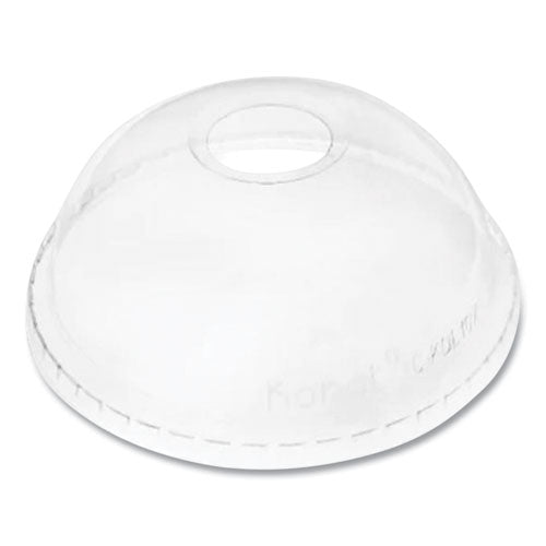 Image of Karat® PET Lids, Dome Lid, Fits 32 oz Cold Cups, Plastic, Clear, 500/Carton