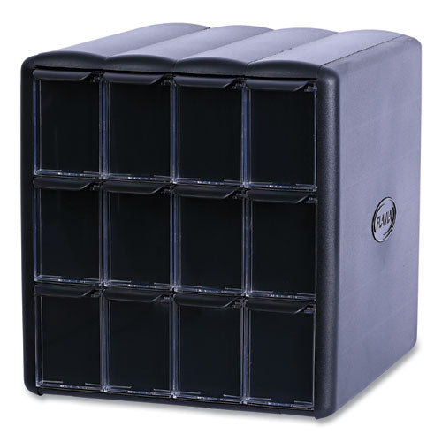 Image of FLAVIA® Four Column Merchandiser, 12 Compartments, 15.2 x 17.2 x 16.3, Black