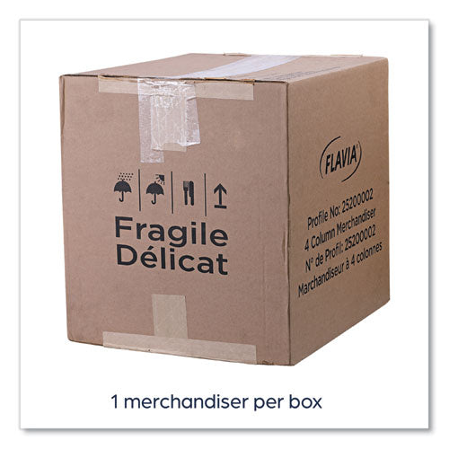Image of FLAVIA® Four Column Merchandiser, 12 Compartments, 15.2 x 17.2 x 16.3, Black