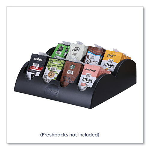 Image of FLAVIA® Small Merchandiser, 8 Compartments, 13.6 x 13 x 4.4, Black