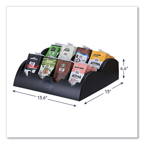 Image of FLAVIA® Small Merchandiser, 8 Compartments, 13.6 x 13 x 4.4, Black