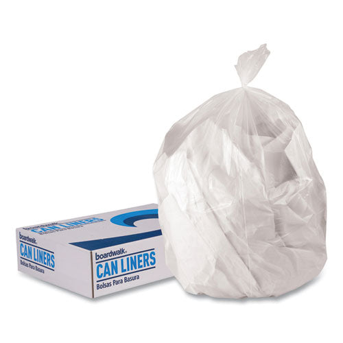 Image of Boardwalk® Low-Density Waste Can Liners, 23 gal, 0.9 mil, 28" x 45", Clear, Perforated Roll, 25 Bags/Roll, 8 Rolls/Carton