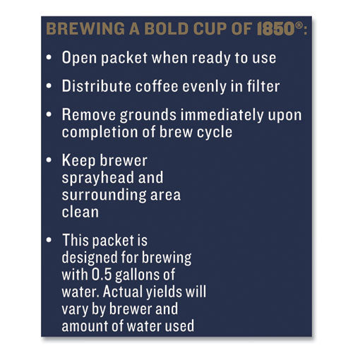 Image of 1850 Pioneer Blend Coffee Fraction Packs, 2.5 oz Pack, 24 Packs/Carton