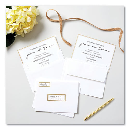 Image of Avery® White Easy Peel Mailing Labels with Metallic Border, Inkjet/Laser Printers, 1 x 2.63, White, 30/Sheet, 10 Sheets/Pack