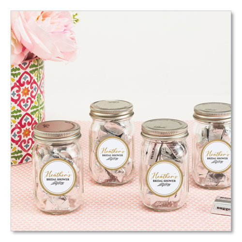 Image of Avery® Round Labels, 2" dia, White with Gold Border, 12/Sheet, 10 Sheets/Pack