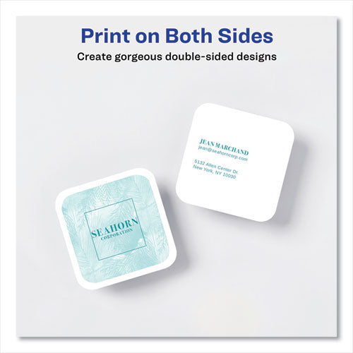 Image of Avery® Square Clean Edge Cards with Sure Feed Technology, Laser, 2.5 x 2.5, White, 180 Cards, 9 Cards/Sheet, 20 Sheets/Pack