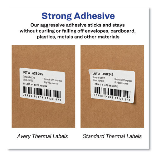 Image of Avery® Multipurpose Thermal Labels, 3.5 x 1.3, White, 350/Roll, 2 Rolls/Box