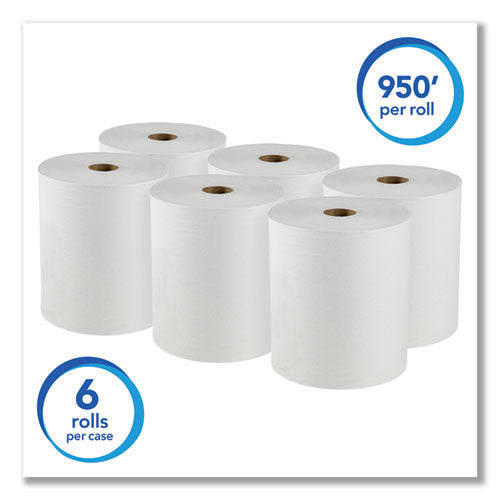 Image of Scott® Essential High Capacity Hard Roll Towels for Business, Absorbency Pockets, 1-Ply, 8" x 950 ft, 1.75" Core, White, 6 Rolls/CT