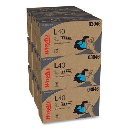 Image of WypAll® L40 Towels, POP-UP Box, 10.8 x 10, White, 90/Box, 9 Boxes/Carton