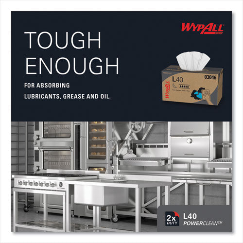 Image of WypAll® L40 Towels, POP-UP Box, 10.8 x 10, White, 90/Box, 9 Boxes/Carton