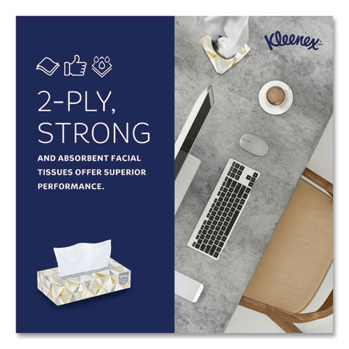 Image of Kleenex® White Facial Tissue for Business, 2-Ply, 125 Sheets/Box, 12 Boxes/Carton