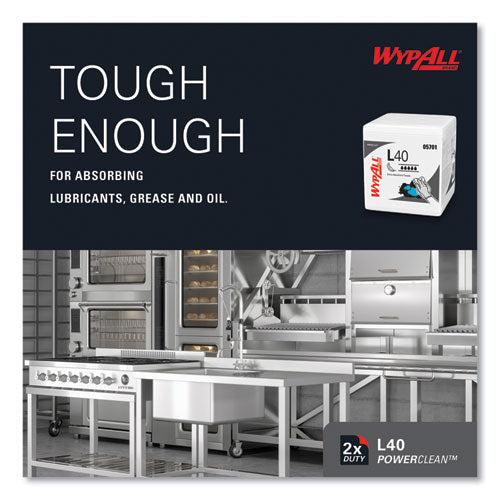 Image of WypAll® L40 Towels, 1/4 Fold, 12.5 x 12, White, 56/Box, 18 Packs/Carton