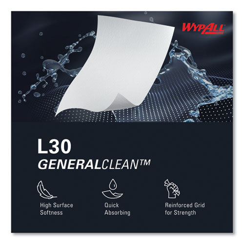 Image of WypAll® L30 Towels, POP-UP Box, 16.4 x 9.8, White, 100/Box, 8 Boxes/Carton