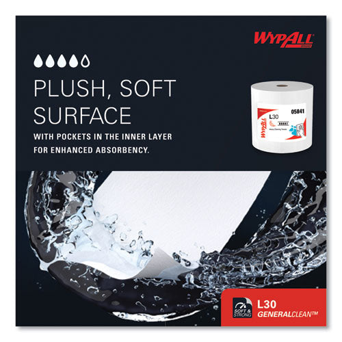 Image of WypAll® L30 Towels, 12.4 x 12.2, White, 875/Roll