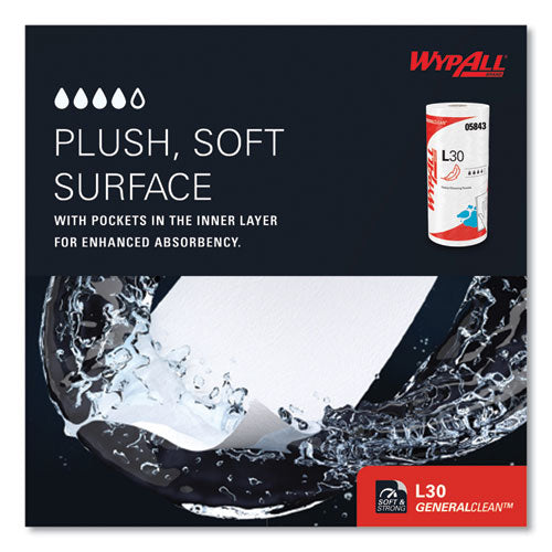 Image of WypAll® L30 Towels, 11 x 10.4, White, 70 Sheets/Roll