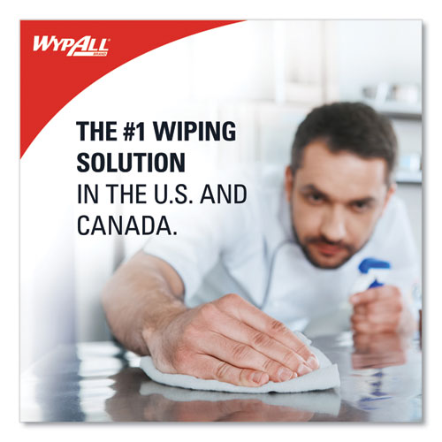 Image of WypAll® X70 Wipers, Kimfresh Antimicrobial, 12.5 x 23.5, Unscented, White, 300/Carton