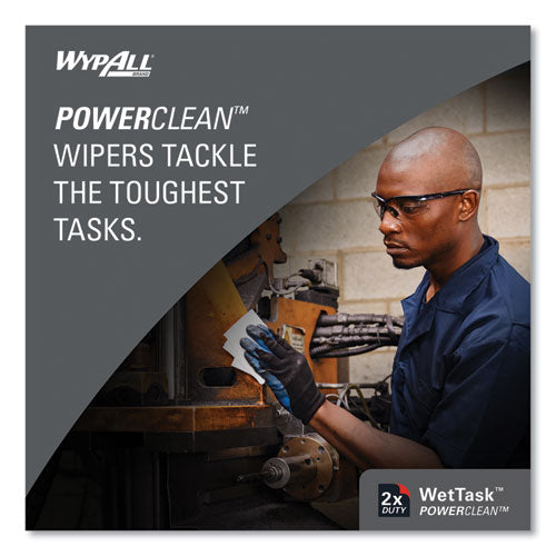 Image of WypAll® Power Clean Wipers for Solvents WetTask Customizable Wet Wiping System, Wipers Only, 9 x 15, White, 275/Roll, 2 Rolls/Carton