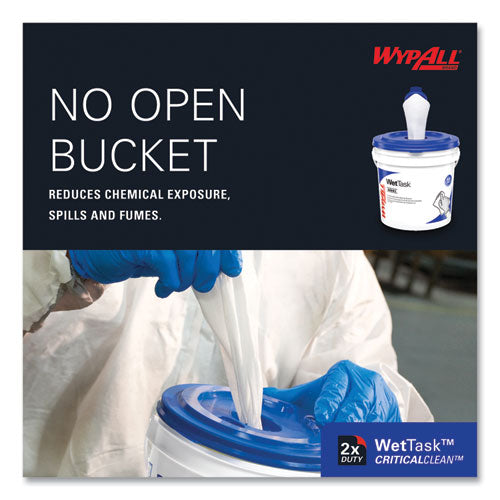 Image of WypAll® Critical Clean Wipers for Bleach, Disinfectants, Sanitizers WetTask Customizable Wet Wiping System, 90/Roll, 6 Rolls/Carton