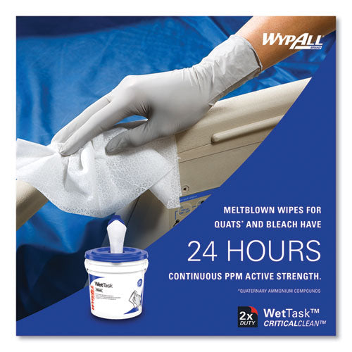 Image of WypAll® Critical Clean Wipers for Bleach, Disinfectants, Sanitizers WetTask Customizable Wet Wiping System, 90/Roll, 6 Rolls/Carton