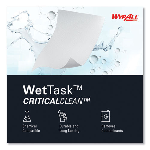 Image of WypAll® Critical Clean Wipers for Bleach, Disinfectants, Sanitizers WetTask Customizable Wet Wiping System, 90/Roll, 6 Rolls/Carton