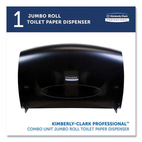Image of Kimberly-Clark Professional Cored JRT Jumbo Combo Tissue Dispenser, 20.4 x 5.8 x 13.1, Smoke/Gray