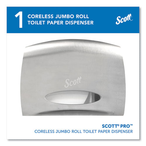 Image of Scott® Pro Coreless Jumbo Roll Tissue Dispenser, EZ Load, 14.38 x 6 x 9.75, Stainless Steel