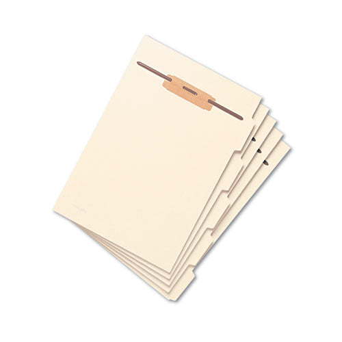 Image of Smead Stackable Folder Dividers with Fasteners, Convertible End/Top Tab, 1 Fastener, Letter Size, Manila, 4 Dividers/Set, 50 Sets