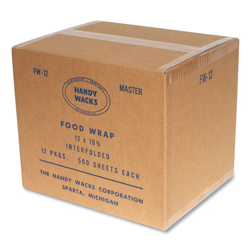 Image of Handy Wacks Interfolded Food Wrap Deli Sheets, 10.75 x 12, 12/Carton
