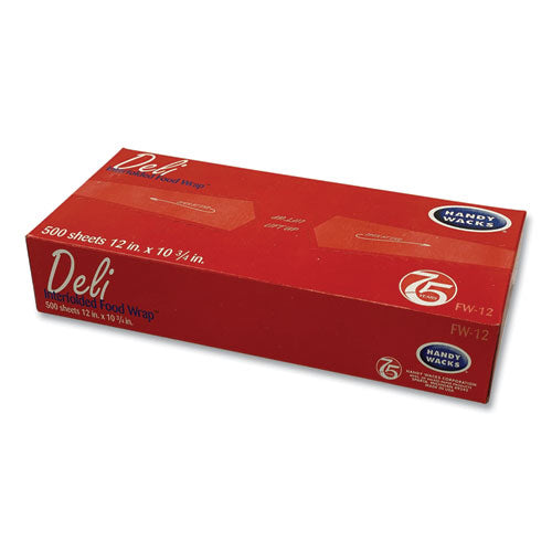 Image of Handy Wacks Interfolded Food Wrap Deli Sheets, 10.75 x 12, 12/Carton