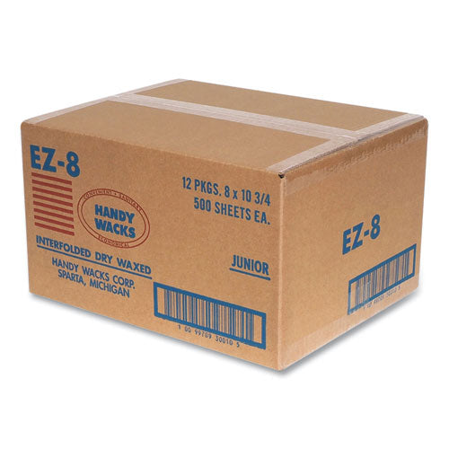 Image of Handy Wacks Interfolded Dry Waxed Paper Deli Sheets, 10.75 x 8, 12/Carton