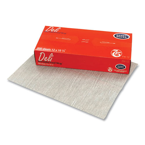 Image of Handy Wacks Interfolded Food Wrap Deli Sheets, 10.75 x 12, 12/Carton
