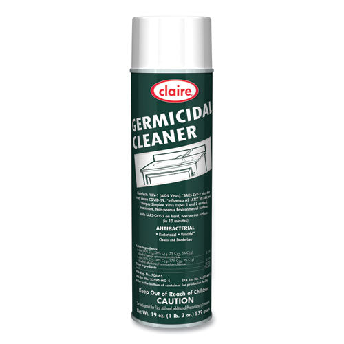 Image of Claire® Germicidal Cleaner, Floral Scent, 19 oz Aerosol Spray