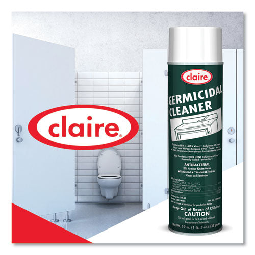 Image of Claire® Germicidal Cleaner, Floral Scent, 19 oz Aerosol Spray