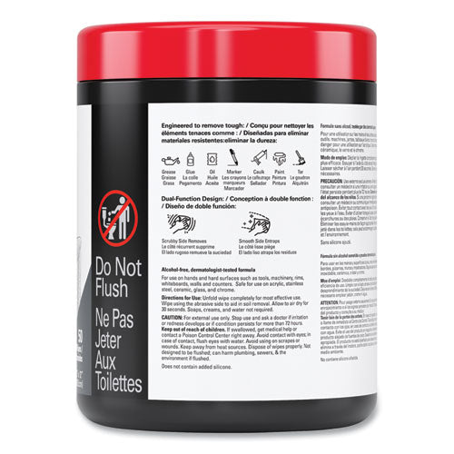 Image of WypAll® Power Clean ProScrub Pre-Saturated Wipes, 12 x 9.5, Citrus Scent, Green/White, 50/Canister, 8 Canisters/Carton