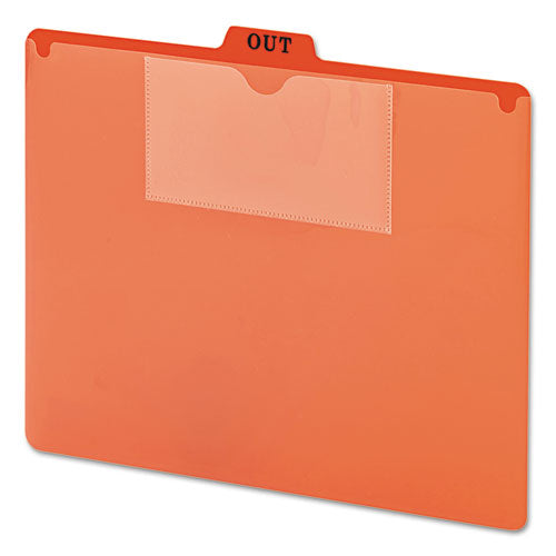 Image of Smead Poly Out Guide, Two-Pocket Style, 1/5-Cut Top Tab, Out, 8.5 X 11, Red, 50/box