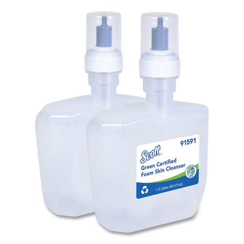Image of Scott® Essential Green Certified Foam Skin Cleanser Refill, Unscented, 1,200 mL, 2/Carton