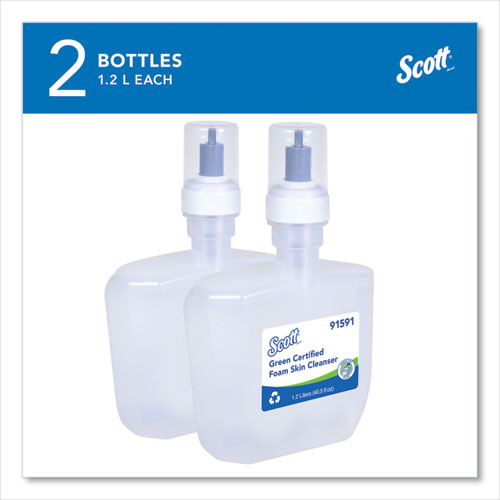 Image of Scott® Essential Green Certified Foam Skin Cleanser Refill, Unscented, 1,200 mL, 2/Carton